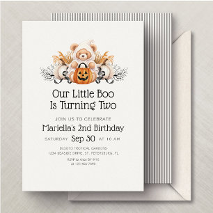 Invitation Halloween Little Boo Deuxième 2e Anniversaire