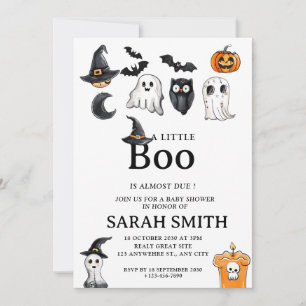 Invitation Halloween Little Boo est presque dû Baby shower
