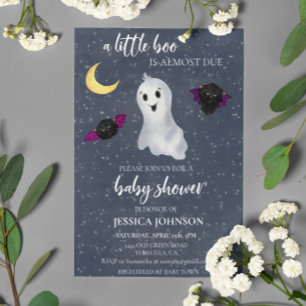 Invitation Halloween Little Boo Nuit Étoilée Mignonne