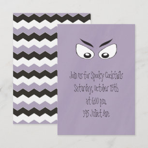 Invitation Halloween Mignon Effrayant Yeux Effrayants Chevron