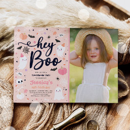 Invitation Halloween mignon rose Fantôme Anniversaire Spookta