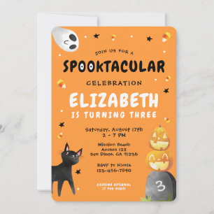 Invitation Halloween mignonne Fille Citrouille Fille Annivers