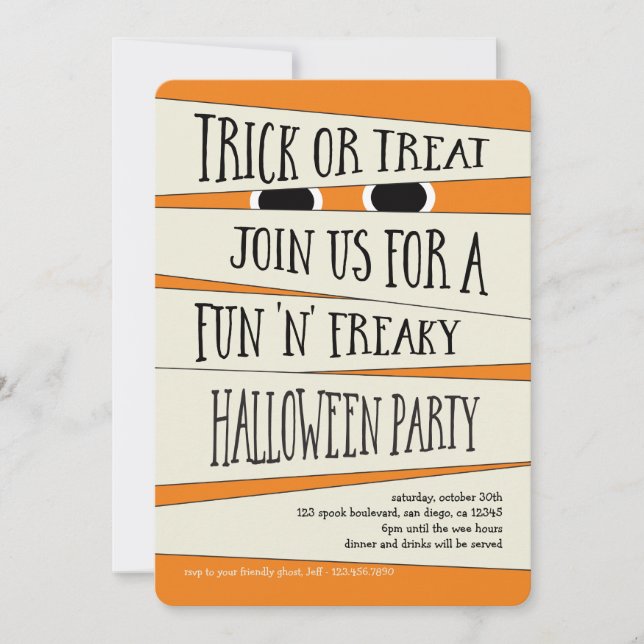 Invitation Halloween momifié dans l'invitation du parti Citro (Devant)