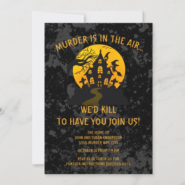 Invitation Halloween Murder Mystery Party (Devant)
