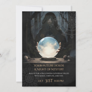 Invitation Halloween mystique balle cristal Fortune Teller