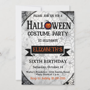 Invitation Halloween n'importe quel âge fête d'anniversaire