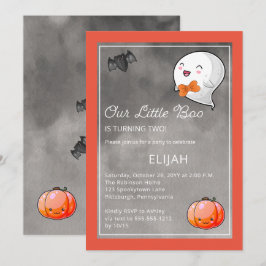 Invitation Halloween Notre Petit Boo Ghost Boy 2e anniversair