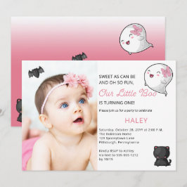 Invitation Halloween Notre Petite Fille Fantôme De Boo 1er An