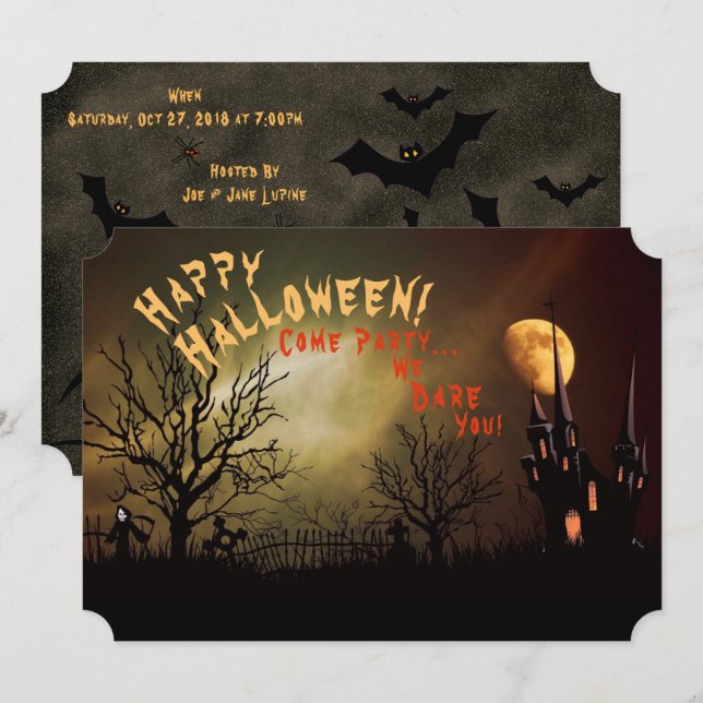 Invitation Halloween - Nous t'osons (Devant / Derrière)