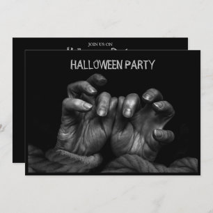 Invitation Halloween Parti mal mains noir Éffrayant