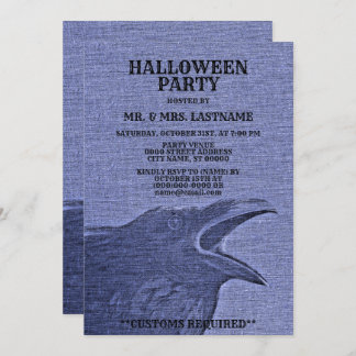 Invitation Halloween Partie Peur Craw Bleu pourpre Éffrayant