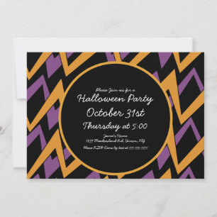 Invitation Halloween Party Geometrique Zig Zag