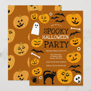 Invitation HALLOWEEN PARTY Jack-o-lanterns mignon Personnalis