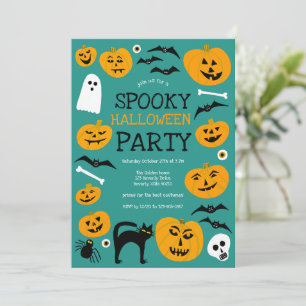Invitation HALLOWEEN PARTY Jack-o-lanterns mignon Personnalis