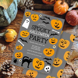 Invitation HALLOWEEN PARTY Jack-o-lanterns mignon Personnalis