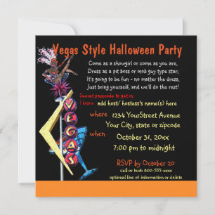 Invitation Halloween Party Las Vegas Costume Thème