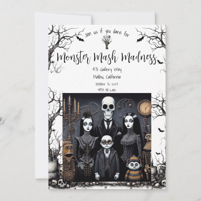 Invitation Halloween Party Monster Mash (Devant)