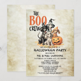 Invitation Halloween Party Scary Boo Chiens Crew Éffrayant