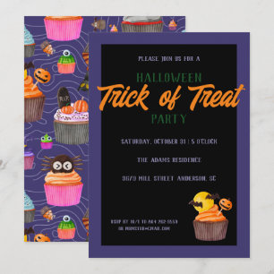 Invitation Halloween Party Trick Treat Cute Sweet