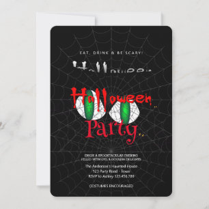 Invitation Halloween Party Vintage gothique, web de Spider