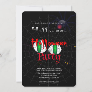 Invitation Halloween Party Vintage gothique, web de Spider