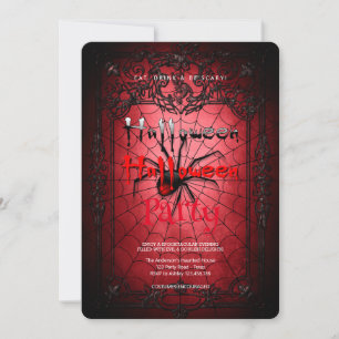 Invitation Halloween Party Vintage Spider Web