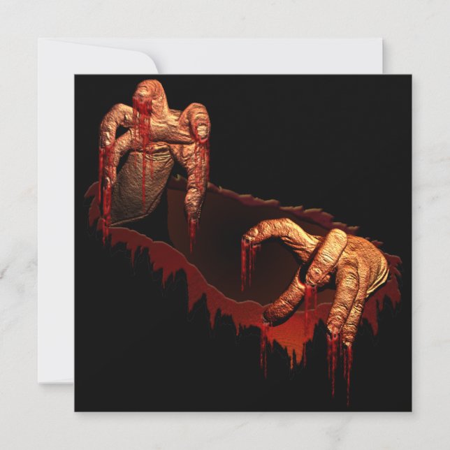 Invitation Halloween personnalisée Carte Zombie Ha (Devant)