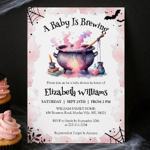 Invitation Halloween Pink Baby brasse le Baby shower