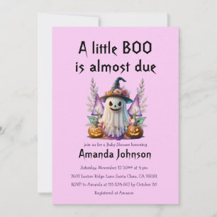 Invitation Halloween rose petit garçon Fantôme Baby shower fi