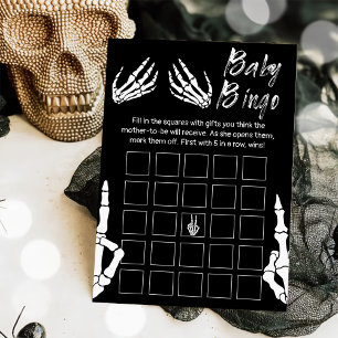 Invitation Halloween Skeleton Baby shower Jeu de Bingo