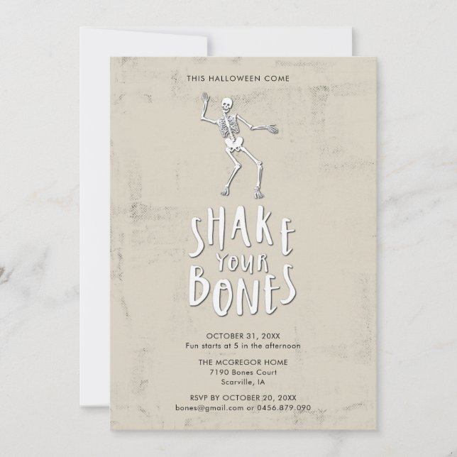 Invitation Halloween Skeleton Party (Devant)