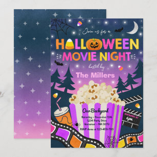 Invitation Halloween Soirée de cinéma Halloween Spooktacular
