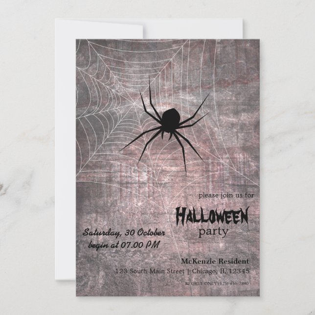 Invitation Halloween Spider Party (Devant)