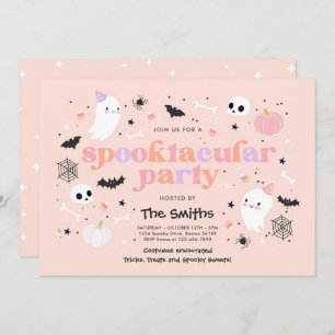 Invitation Halloween Spooktaculaire Parti mignon Fantôme rose
