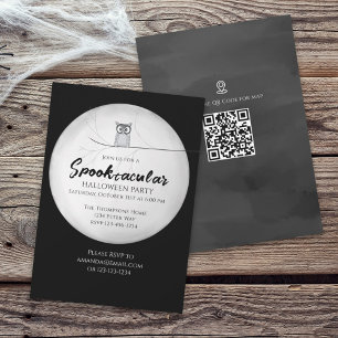 Invitation Halloween Spooktacular Chouette Éffrayante QR Code