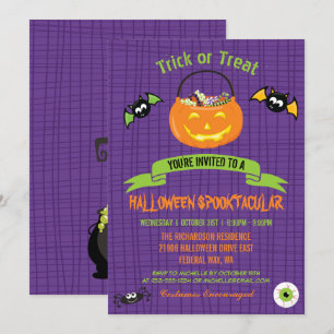 Invitation Halloween Spooktacular Citrouille Party