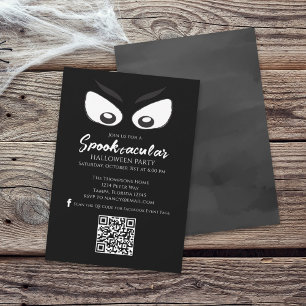 Invitation Halloween Spooktacular Ghost QR Code médias sociau