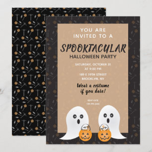 Invitation Halloween Spooktacular Ghosts Trick Ou Traiter