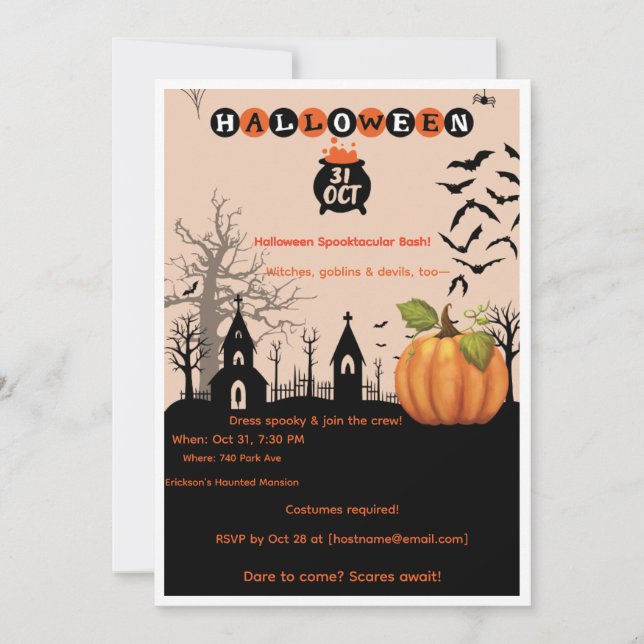 Invitation Halloween Spooktacular Party (Devant)