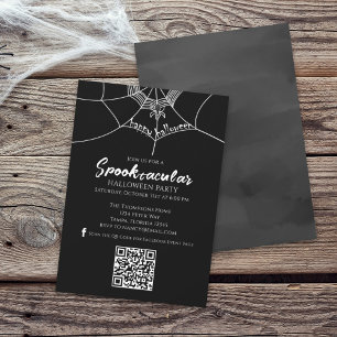 Invitation Halloween Spooktacular Spider QR Code Social Media