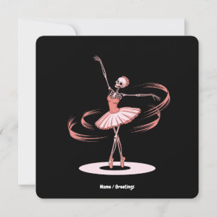 Invitation Halloween Squelette Ballerina Ballet Dance Costume