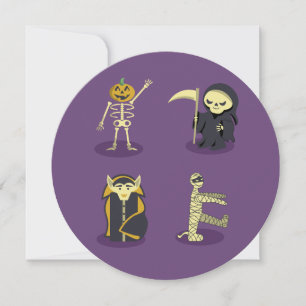 Invitation Halloween Squelette Dracula Mummy Griffe Reaper