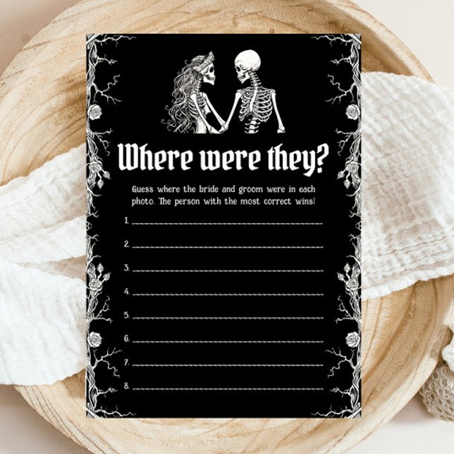 Invitation Halloween Squelette Où Étaient-Ils Couple Jeu (Halloween Skeleton Where Were They Couple Game)