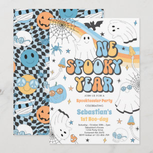 Invitation Halloween Super Cute Ghost 1er Anniversaire
