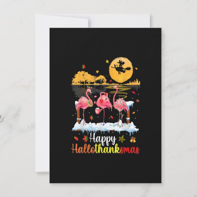 Invitation Halloween Thanksgiving Xmas Happy Hallo Thanksmas (Devant)