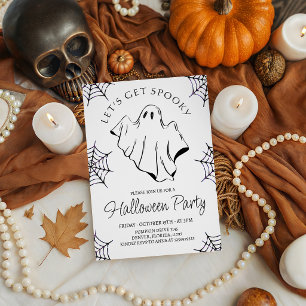 Invitation Halloween Toile d'araignée fantôme Spoo