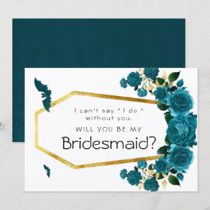 Invitation Halloween turquoise D'Or Serez-Vous Ma Femme D'Acc