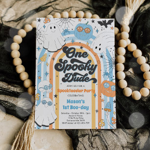 Invitation Halloween Un Éffrayant Dude Fantôme 1er Anniversai