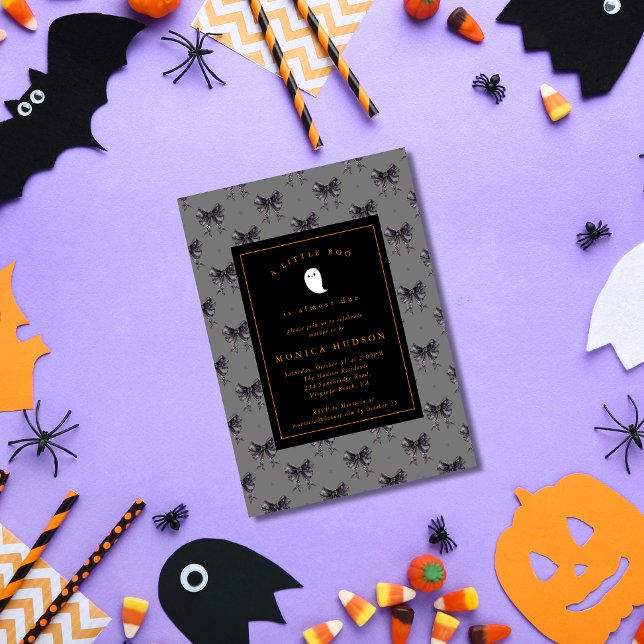 Invitation Halloween Un Petit Boo Baby shower Coquette (A Little Boo is Almost Due! )