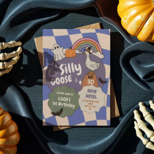 Invitation halloween Une Oie Idiote Rétro 1er anniversaire